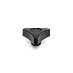 RS PRO Black Thermoplastic Clamping Knob, M10, Threaded Mount