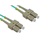 RS PRO SC to SC Duplex Multi Mode OM3 Fibre Optic Cable, 3mm, Light Blue, 1m