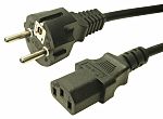 RS PRO Straight CEE 7/7 Plug to Straight IEC C13 Plug Power Cable Assembly, 1m