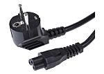 RS PRO Right Angle CEE 7/7 Plug to Straight IEC C5 Plug Power Cable Assembly, 2m