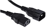 RS PRO Straight IEC C13 Socket to Straight IEC C14 Plug Power Cable Assembly, 2m