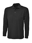 RS PRO Black 50% Cotton, 50% Polyester Polo Shirt, UK- 4XL, EUR- 4XL