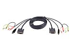 Aten Male 3.5mm Stereo Jack, DVI-D, USB A to Male 3.5mm Stereo Jack, DVI-D, USB B KVM Cable
