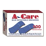 RS PRO Blue Plasters Plaster Strips, 100 Per Package 75mm