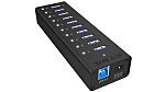 Rozbočovač USB 3.0 IB-AC6110, standard: USB 3.0 USB, počet portů USB: 10 Adaptér, typ USB: USB A, USB B ICY BOX