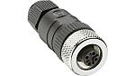 Lumberg Automation Socket, 4 Contacts, Cable Mount, M12 Connector, Plug, Female, IP67, M12 Lumberg Series