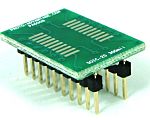 CHIPQUIK Through Hole Mount 1.27mm Pitch IC Socket Adapter, 20 Pin SOIC to 20 Pin Male DIP