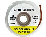 CHIPQUIK SOLDERWICK1.5 5ft No Clean Desoldering Braid, Width 1.5mm