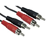 RS PRO Male RCA x 2 to Male RCA x 2 RCA Cable, Black, 3m