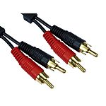 RS PRO Male RCA x 2 to Male RCA x 2 RCA Cable, Black, 500mm