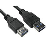 RS PRO USB 3.0, Male USB A to Female USB A, 5m