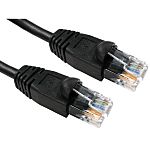 RS PRO, 10m Cat5e, Black RJ45 to Male RJ45 Male, UTPUnshielded, Terminated PVC Sheath