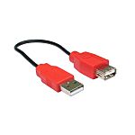 RS PRO USB 2.0 Cable, Male USB A to Female USB A USB Extension Cable, 225mm