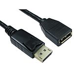 RS PRO Male DisplayPort to Female DisplayPort, PVC Display Port Cable, 2m