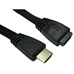 RS PRO 4Kpixels HDMI 1.4 → 2.0 Male HDMI to Female HDMI Cable, 2m