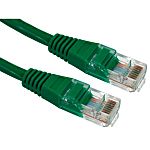 RS PRO, 1.5m Cat5e, Green RJ45 to Male RJ45 Male, UTPUnshielded, Terminated PVC Sheath