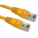 RS PRO, 1.5m Cat5e, Yellow RJ45 to Male RJ45 Male, UTPUnshielded, Terminated PVC Sheath