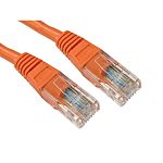 RS PRO, 10m Cat5e, Orange RJ45 to Male RJ45 Male, UTPUnshielded, Terminated PVC Sheath