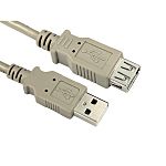 RS PRO USB 2.0 Cable, Male USB A to Female USB A USB Extension Cable, 250mm