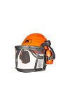 SIP Protection Head-to-toe Orange Hard Hats with Chin Strap, Adjustable, Ventilated