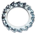 RS PRO Bright Zinc Plated Steel External Tooth Washers, M16, DIN 6798A