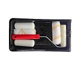 RS PRO Paint Roller Kit includes: 2 x Acrylic Roller Sleeve, 2 x Foam Roller Sleeve, Mini Roller Cage Frame, Plastic