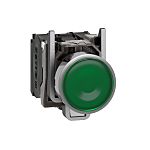Schneider Electric Harmony XB4 Series Illuminated Push Button, Spring Return, Panel Mount, 22mm Cutout, SPDT, Green