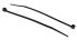 RS PRO Cable Tie, 100mm x 2.5 mm, Black Nylon, Pk-1000