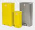 Unicorn Containers Stahl Mülleimer 64L Gelb T 365mm H. 800mm B. 450mm, mit Deckel