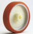 LAG Orange, White Polyurethane Abrasion Resistant, Hygienic, Laceration Resistant, Non-Marking Trolley Wheel, 200kg