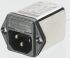 Vstupní filtr IEC, Samec C14, Montáž příruby 5 x 20mm, Faston, 4A, 250 V AC, 50 Hz, 60 Hz