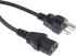 Napájecí kabel 2.5m, Černá, A: IEC C13, B: Zástrčka typu B pro USA, 10 A, 125 V RS PRO