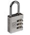 RS PRO 组合挂锁, Φ5mmx26mm锁钩, 铝制, 室内/室外, 耐风雨, 灰色