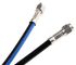 Câble coaxial Huber+Suhner, RP-SMA, / SMA, 5m, Avec connecteur, Noir/Bleu