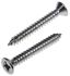 RS PRO Plain Stainless Steel Countersunk Head Self Tapping Screw, N°8 x 1.1/4in Long 32mm Long