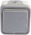 Grey 10 A Surface Mount Push Button Light Switch, 250 V ac IP55, Plexo