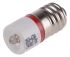 Jelzőfény Vörös, lámpa alsó rész: E10, Egyetlen csipes, 10mm Ø , 24V ac/dc