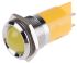 RS PRO Yellow Panel Mount Indicator, 24V dc, 22mm Mounting Hole Size, Solder Tab Termination
