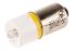 Jelzőfény Sárga, lámpa alsó rész: BA9s, Egyetlen csipes, 10mm Ø , 60V ac/dc