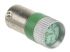 RS PRO Green LED Indicator Lamp, 24V dc, BA9s Base, 10mm Diameter, 170/160mcd
