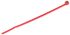 HellermannTyton Cable Tie, 100mm x 2.5 mm, Red Polyamide 6.6 (PA66), Pk-100