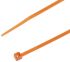 RS PRO Cable Tie, 203mm x 2.5 mm, Orange Nylon, Pk-100