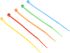 RS PRO Cable Tie, 100mm x 2.5 mm, Assorted Nylon, Pk-250