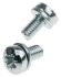 RS PRO M6 x 12mm Zinc Plated Steel Pan Head Sems Screw, Plain Washer