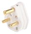 MK Electric Kabel Netzsteckverbinder Weiß, 2P+E Britisch / 0 USB-Buchsen / 5A, für UK