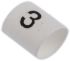 TE Connectivity Heat Shrink Cable Markers, White, Pre-printed "3", 1 → 3mm Cable