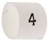 TE Connectivity Heat Shrink Cable Markers, White, Pre-printed "4", 2 → 6mm Cable