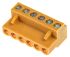 Weidmuller 5.08mm Pitch 6 Way Pluggable Terminal Block, Plug, Cable Mount, Screw Down Termination