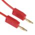 Cable de prueba con conector de 2 mm Staubli de color Rojo, Macho-Macho, 30 V ac, 60V dc, 10A, 300mm