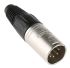 Neutrik Cable Mount XLR Connector, Male, 50 V, 5 Way, Silver Plating